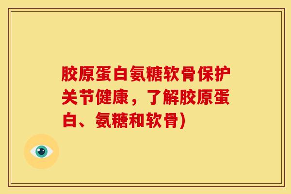 胶原蛋白氨糖软骨保护关节健康,了解胶原蛋白、氨糖和软骨) 胶原蛋白氨糖软骨保护关节健康,了解胶原蛋白、氨糖和软骨)