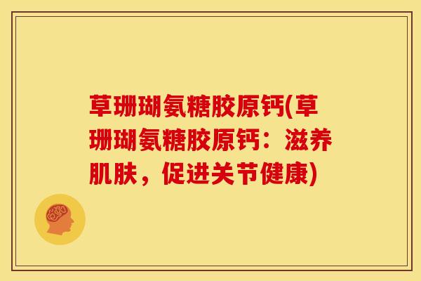草珊瑚氨糖胶原钙(草珊瑚氨糖胶原钙:滋养,促进关节健康) 草珊瑚氨糖胶原钙(草珊瑚氨糖胶原钙:滋养,促进关节健康)