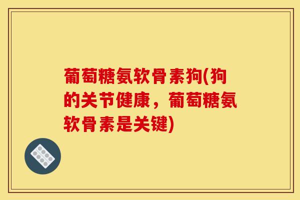 葡萄糖氨软骨素狗(狗的关节健康,葡萄糖氨软骨素是关键) 葡萄糖氨软骨素狗(狗的关节健康,葡萄糖氨软骨素是关键)