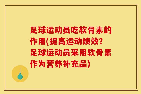 足球运动员吃软骨素的作用(提高运动绩效？足球运动员采用软骨素作为营养补充品)