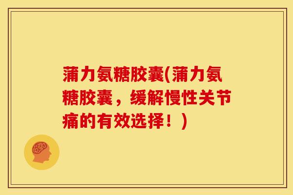蒲力氨糖胶囊(蒲力氨糖胶囊，缓解慢性关节痛的有效选择！)