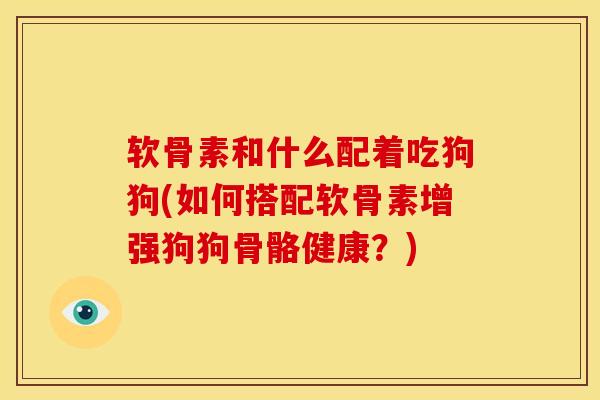 软骨素和什么配着吃狗狗(如何搭配软骨素增强狗狗骨骼健康?) 软骨素和什么配着吃狗狗(如何搭配软骨素增强狗狗骨骼健康?)
