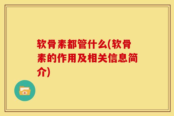 软骨素都管什么(软骨素的作用及相关信息简介)