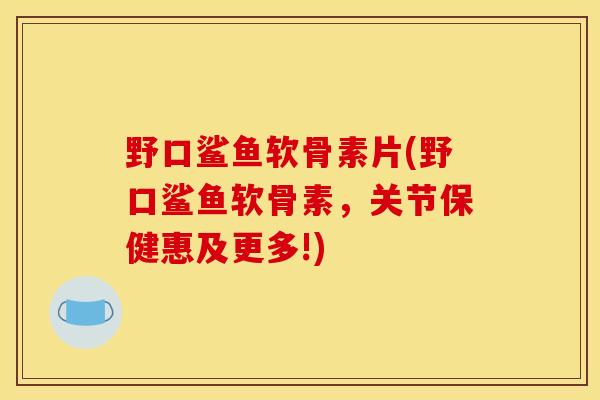 野口鲨鱼软骨素片(野口鲨鱼软骨素,关节保健惠及更多!) 野口鲨鱼软骨素片(野口鲨鱼软骨素,关节保健惠及更多!)