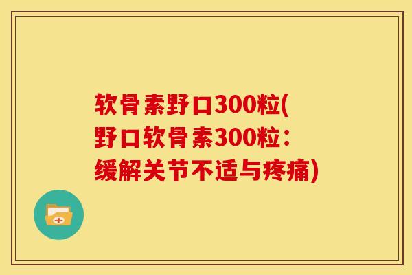 软骨素野口300粒(野口软骨素300粒:缓解关节不适与) 软骨素野口300粒(野口软骨素300粒:缓解关节不适与)