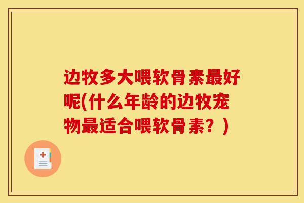 边牧多大喂软骨素好呢(什么年龄的边牧宠物适合喂软骨素？)