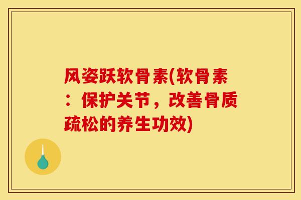 风姿跃软骨素(软骨素:保护关节,改善的养生功效) 风姿跃软骨素(软骨素:保护关节,改善的养生功效)