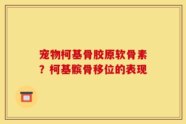 宠物柯基骨胶原软骨素?柯基髌骨移位的表现 宠物柯基骨胶原软骨素?柯基髌骨移位的表现