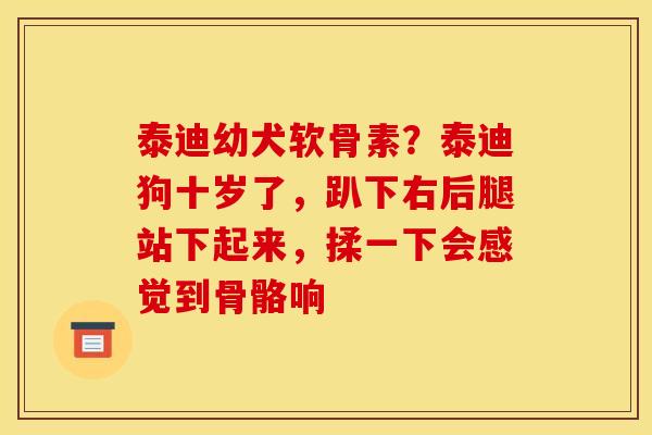泰迪幼犬软骨素？泰迪狗十岁了，趴下右后腿站下起来，揉一下会感觉到骨骼响