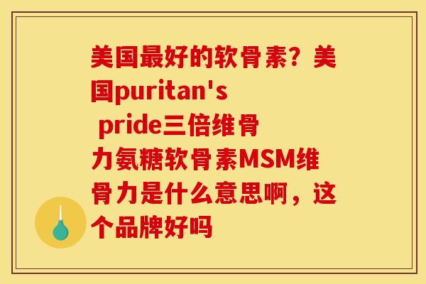 美国好的软骨素?美国puritan's pride三倍维骨力氨糖软骨素MSM维骨力是什么意思啊,这个品牌好吗 美国好的软骨素?美国puritan's pride三倍维骨力氨糖软骨素MSM维骨力是什么意思啊,这个品牌好吗