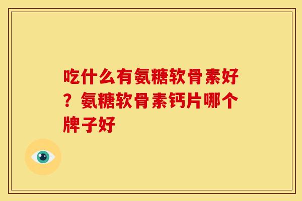 吃什么有氨糖软骨素好?氨糖软骨素钙片哪个牌子好 吃什么有氨糖软骨素好?氨糖软骨素钙片哪个牌子好