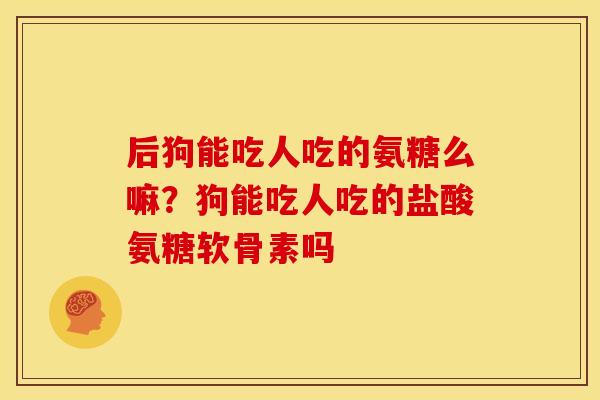 后狗能吃人吃的氨糖么嘛？狗能吃人吃的盐酸氨糖软骨素吗
