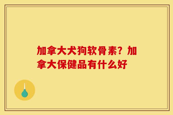 加拿大犬狗软骨素？加拿大保健品有什么好