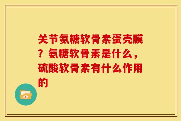 关节氨糖软骨素蛋壳膜？氨糖软骨素是什么，硫酸软骨素有什么作用的