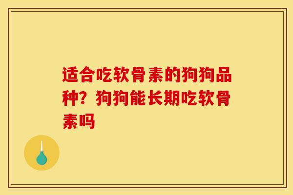 适合吃软骨素的狗狗品种？狗狗能长期吃软骨素吗