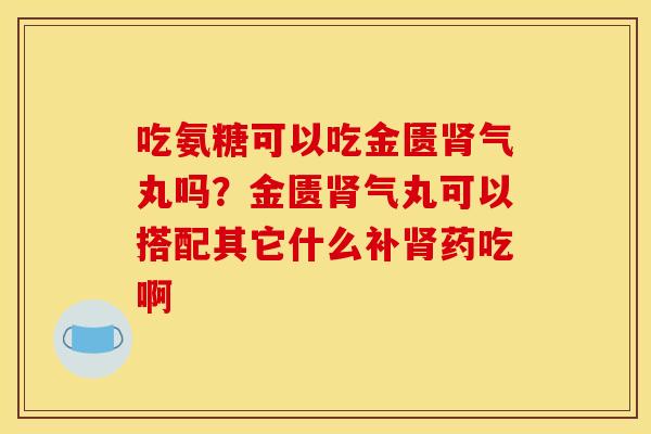 吃氨糖可以吃金匮气丸吗？金匮气丸可以搭配其它什么补药吃啊
