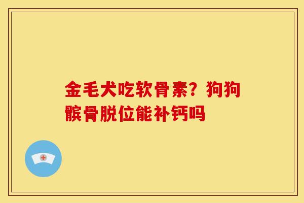 金毛犬吃软骨素？狗狗髌骨脱位能补钙吗
