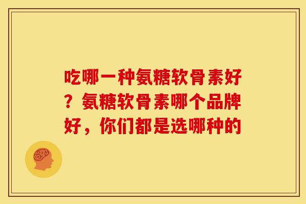 吃哪一种氨糖软骨素好?氨糖软骨素哪个品牌好,你们都是选哪种的 吃哪一种氨糖软骨素好?氨糖软骨素哪个品牌好,你们都是选哪种的