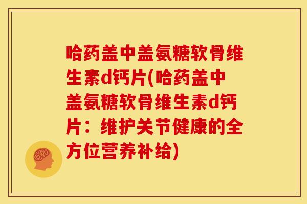 哈药盖中盖氨糖软骨维生素d钙片(哈药盖中盖氨糖软骨维生素d钙片：维护关节健康的全方位营养补给)