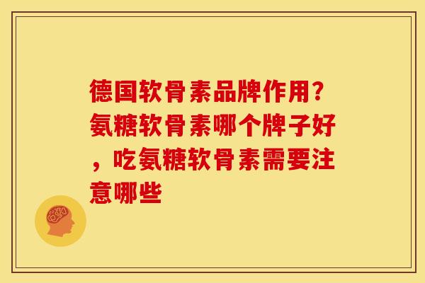 德国软骨素品牌作用？氨糖软骨素哪个牌子好，吃氨糖软骨素需要注意哪些