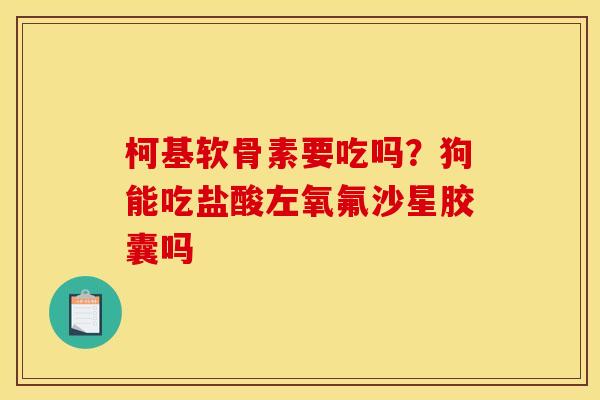 柯基软骨素要吃吗?狗能吃盐酸左氧氟沙星胶囊吗 柯基软骨素要吃吗?狗能吃盐酸左氧氟沙星胶囊吗