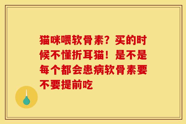 猫咪喂软骨素？买的时候不懂折耳猫！是不是每个都会患软骨素要不要提前吃