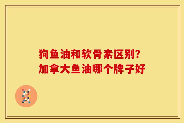 狗鱼油和软骨素区别?加拿大鱼油哪个牌子好 狗鱼油和软骨素区别?加拿大鱼油哪个牌子好
