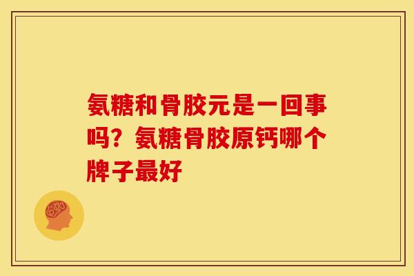氨糖和骨胶元是一回事吗？氨糖骨胶原钙哪个牌子好
