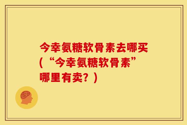 今幸氨糖软骨素去哪买(“今幸氨糖软骨素”哪里有卖？)