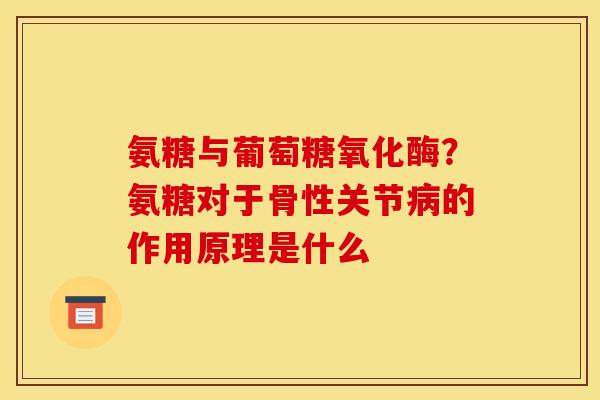 氨糖与葡萄糖氧化酶?氨糖对于骨性关节的作用原理是什么 氨糖与葡萄糖氧化酶?氨糖对于骨性关节的作用原理是什么