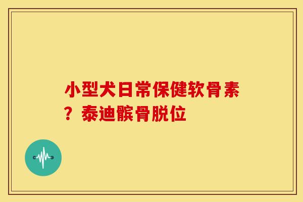 小型犬日常保健软骨素？泰迪髌骨脱位
