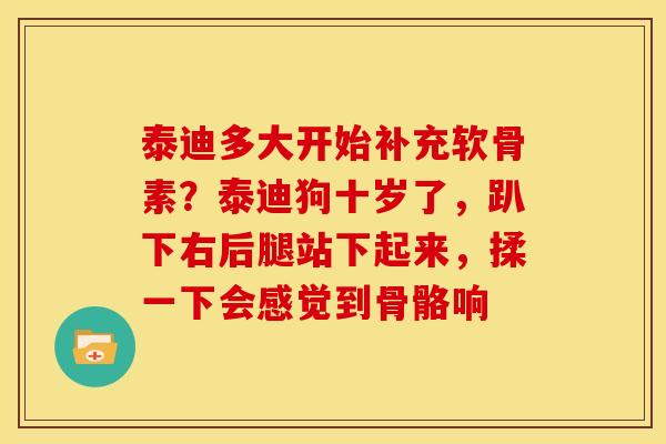 泰迪多大开始补充软骨素?泰迪狗十岁了,趴下右后腿站下起来,揉一下会感觉到骨骼响 泰迪多大开始补充软骨素?泰迪狗十岁了,趴下右后腿站下起来,揉一下会感觉到骨骼响