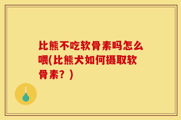 比熊不吃软骨素吗怎么喂(比熊犬如何摄取软骨素？)