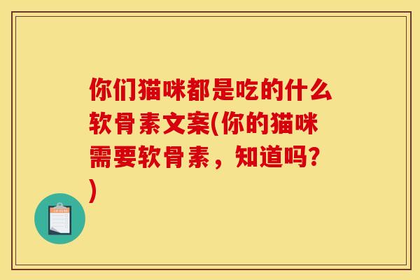 你们猫咪都是吃的什么软骨素文案(你的猫咪需要软骨素，知道吗？)