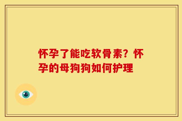 怀孕了能吃软骨素?怀孕的母狗狗如何护理 怀孕了能吃软骨素?怀孕的母狗狗如何护理