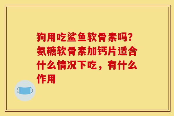 狗用吃鲨鱼软骨素吗?氨糖软骨素加钙片适合什么情况下吃,有什么作用 狗用吃鲨鱼软骨素吗?氨糖软骨素加钙片适合什么情况下吃,有什么作用