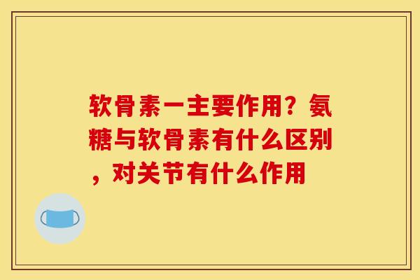 软骨素一主要作用？氨糖与软骨素有什么区别，对关节有什么作用