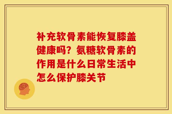 补充软骨素能恢复膝盖健康吗？氨糖软骨素的作用是什么日常生活中怎么保护膝关节