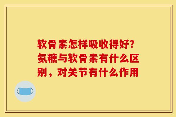 软骨素怎样吸收得好？氨糖与软骨素有什么区别，对关节有什么作用