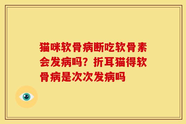 猫咪软骨断吃软骨素会发吗？折耳猫得软骨是次次发吗
