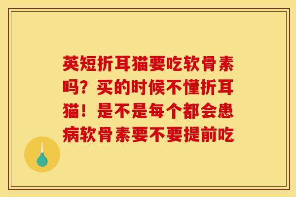 英短折耳猫要吃软骨素吗?买的时候不懂折耳猫!是不是每个都会患软骨素要不要提前吃 英短折耳猫要吃软骨素吗?买的时候不懂折耳猫!是不是每个都会患软骨素要不要提前吃