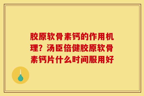 胶原软骨素钙的作用机理？汤臣倍健胶原软骨素钙片什么时间服用好
