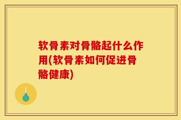 软骨素对骨骼起什么作用(软骨素如何促进骨骼健康)