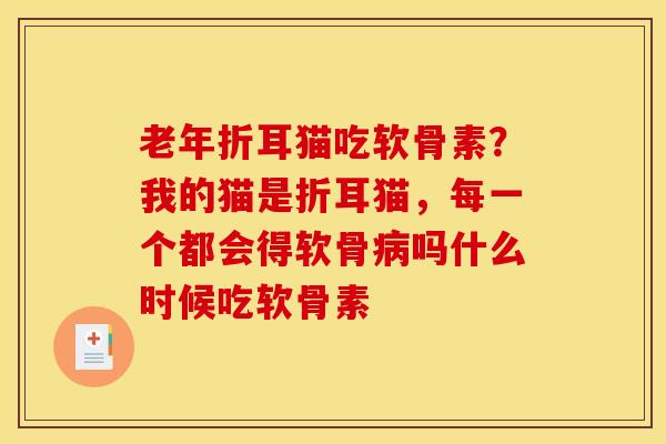老年折耳猫吃软骨素？我的猫是折耳猫，每一个都会得软骨吗什么时候吃软骨素