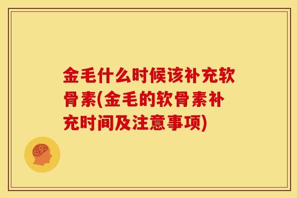 金毛什么时候该补充软骨素(金毛的软骨素补充时间及注意事项) 金毛什么时候该补充软骨素(金毛的软骨素补充时间及注意事项)