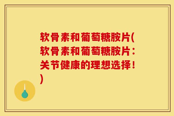 软骨素和葡萄糖胺片(软骨素和葡萄糖胺片：关节健康的理想选择！)