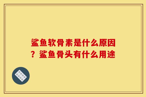 鲨鱼软骨素是什么原因?鲨鱼骨头有什么用途 鲨鱼软骨素是什么原因?鲨鱼骨头有什么用途