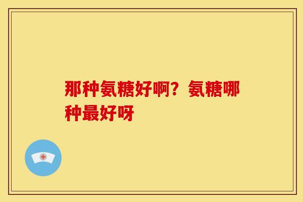 那种氨糖好啊?氨糖哪种好呀 那种氨糖好啊?氨糖哪种好呀