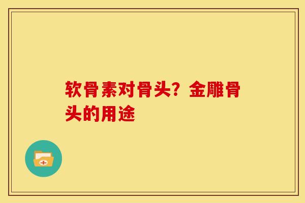 软骨素对骨头?金雕骨头的用途 软骨素对骨头?金雕骨头的用途