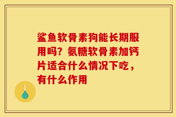 鲨鱼软骨素狗能长期服用吗?氨糖软骨素加钙片适合什么情况下吃,有什么作用 鲨鱼软骨素狗能长期服用吗?氨糖软骨素加钙片适合什么情况下吃,有什么作用